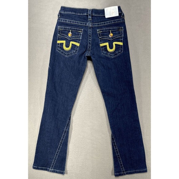 True Religion‎ Jeans Womens Sz 26x28 Blue Low American Cowgirl Preppy Dark Denim - Picture 8 of 14